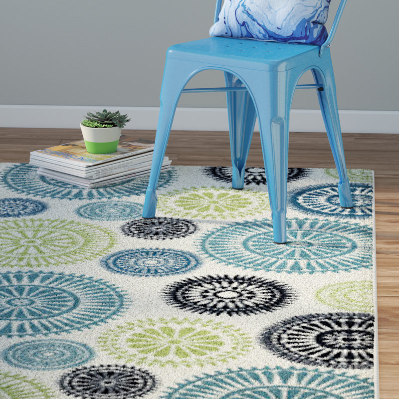 Zipcode Design Lucia Ivory/Green/Blue Indoor/Outdoor Area Rug & Reviews